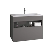 Тумба под раковину Keuco Stageline 32862290000, 80 см, 1 ящик, цвет инокс матовый - Gidratop.ru изображение