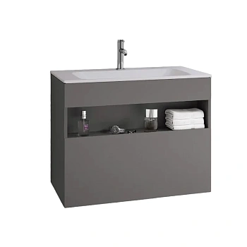 Тумба под раковину Keuco Stageline 32862290000, 80 см, 1 ящик, цвет инокс матовый