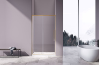 Душевая дверь Slim-N VDS-4SN130CLG, 1300, брашированное золото, стекло прозрачное - Gidratop.ru изображение
