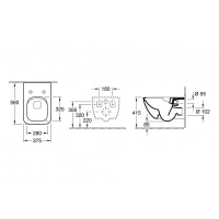 Подвесной унитаз Villeroy&Boch Venticello 4611 RLR1, альпийский белый с покрытием CeramicPlus - Gidratop.ru изображение
