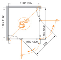 Душевой уголок CEZARES VERONA-W-A-2-120-P-Cr - Gidratop.ru изображение