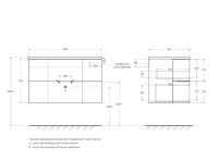 EDEN База под раковину с двумя выдвижными ящиками, с двумя распашными дверками 55146 Bianco lucido, 91x51x55 - Gidratop.ru изображение