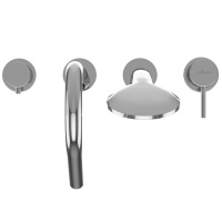 LEAF-BVDM4-L-01 смеситель на борт ванны врезной, на 4 отверстия, исполнение Хром - Gidratop.ru изображение