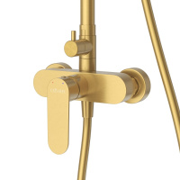 STYLUS-CD-BORO Душевая стойка со смесителем, брашированное золото - Gidratop.ru изображение