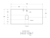 Столешница из керамогранита 1016х468 KEP-100-GRN Granito - Gidratop.ru изображение