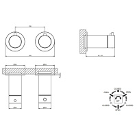 GESSI 316 смеситель встраиваемый, термостатический, с переключателем на 3 положения, внешняя часть, цвет Black Metal Brushed PVD - Gidratop.ru изображение