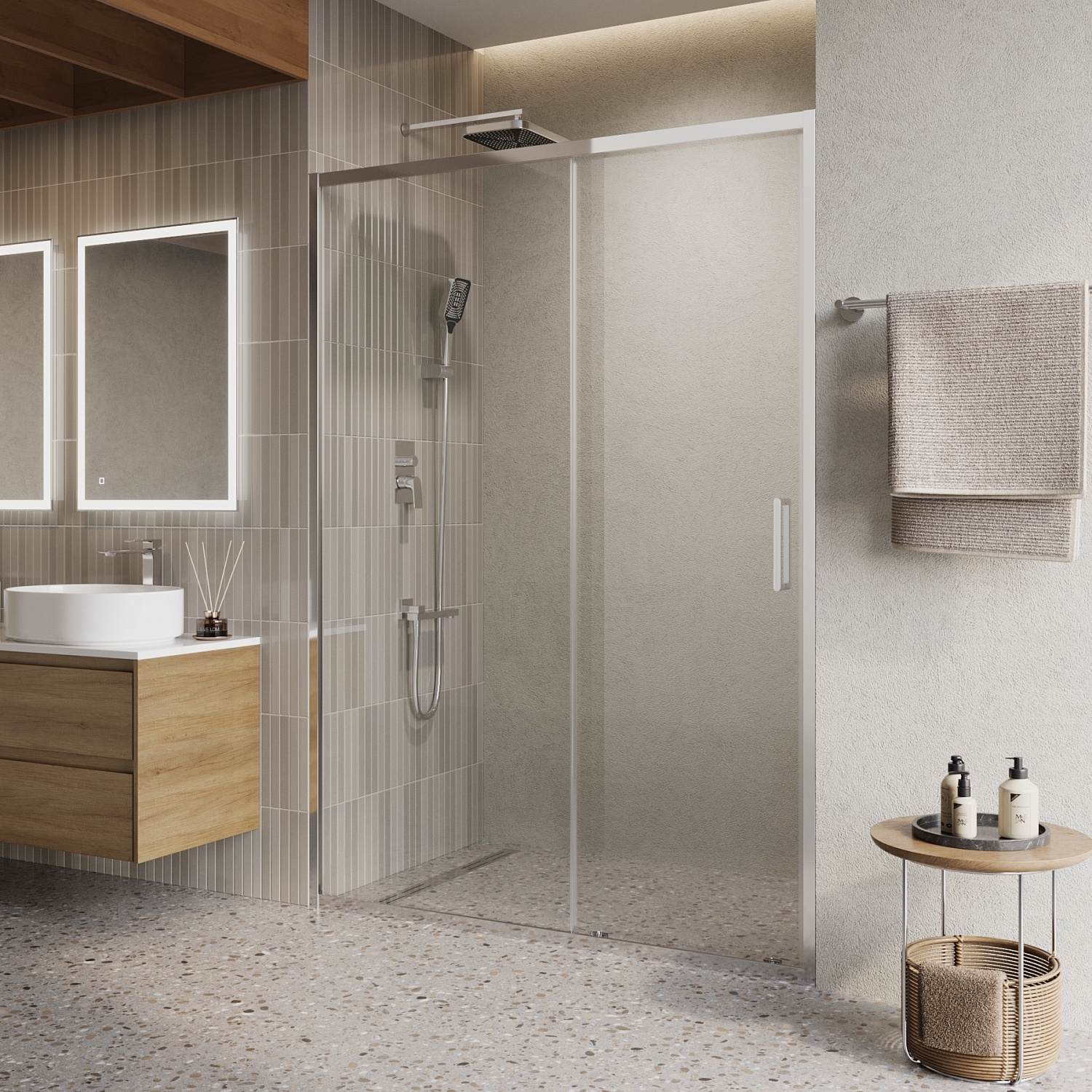 Душевая дверь BelBagno LUCE-BF-1-140-C-Cr