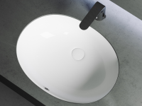 Умывальник овальный встраиваемый под столешницу Element 560x420x195мм, с крепежом и шаблоном для установки - Gidratop.ru изображение