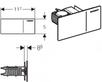 Клавиша смыва Geberit Sigma Type 70 115.630.SJ.1, черное стекло - Gidratop.ru изображение