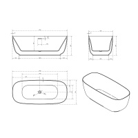 Ванна акриловая Vincea VBT-631, 1700*750*600, цвет белый, слив-перелив в комплекте, белый - Gidratop.ru изображение