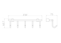 Вешалка с 5 крючками для ванной WONZON & WOGHAND, Хром (WW-9382-5) - Gidratop.ru изображение