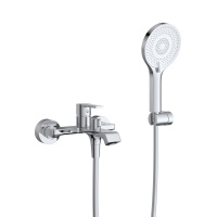 AURORA Смеситель для ванны и душа в комплекте с ручным душем, шлангом и держателем, хром AURORA-VASM-CRM - Gidratop.ru изображение