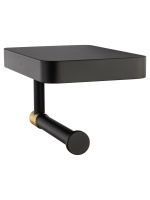 Держатель для туалетной бумаги с полкой WONZON & WOGHAND MAJESTIC, Черный/Золото (WW-9226) - Gidratop.ru изображение