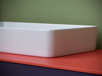 Раковина накладная со смещенным сливом, с возможностью установки на столешницу под стиральную машину, 620x340x110, цвет белый - Gidratop.ru изображение