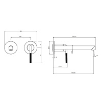 GESSI INGRANAGGIO смеситель для раковины встраиваемый, однорычажный,  излив 185-205 мм., внешняя часть, цвет Black Metal PVD - Gidratop.ru изображение
