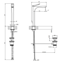 GESSI Rilievo смеситель для раковины на 1 отв. с донным клапаном  h=297мм, излив 154мм , цвет: хром - Gidratop.ru изображение