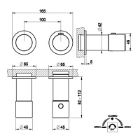 GESSI HABITO INTRECCIO смеситель настенный встраиваемый, термостатический, с переключателем на 2 положения, внешняя часть, цвет Black Metal Br. PVD - Gidratop.ru изображение