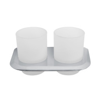 LINER-TUMDS-01 Стакан подвесной двойной, стекло, исполнение хром - Gidratop.ru изображение