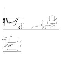Биде подвесное 540*380*290 мм, цвет: белый - Gidratop.ru изображение