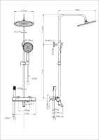 Душевая система с термостатом WONZON & WOGHAND The ONE, Черный матовый (WW-B3094-MB) - Gidratop.ru изображение