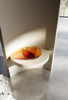 Раковина накладная прозрачная ABBER Kristall AT2806Opal коричневая - Gidratop.ru изображение