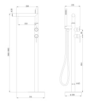 Смеситель ABBER Perfekte 316 AF8A15BGG отдельностоящий для ванны, оружейная сталь брашированная - Gidratop.ru изображение