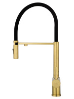 Смеситель для кухни с гибким изливом и подключением фильтра WONZON & WOGHAND, Брашированное золото (WW-88458009-BG) - Gidratop.ru изображение