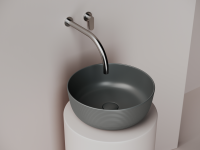 Раковина накладная круглая 356x356x135, цвет темный антрацит матовый - Gidratop.ru изображение