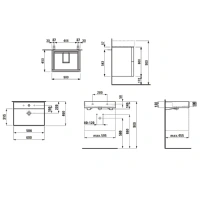 Тумба под раковину Laufen Kartell 60 см, подвесная, цвет белый матовый, 4.0756.9.033.640.1 - Gidratop.ru изображение