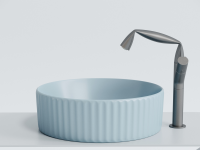 Умывальник чаша накладная круглая (цвет Голубой Матовый) Element 360x360x115мм - Gidratop.ru изображение