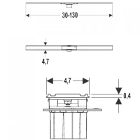 Крышка душевого канала Geberit CleanLine60 154.459.00.1, 30-130 cм, для тонкой плитки, тёмный металл/матовый металл - Gidratop.ru изображение