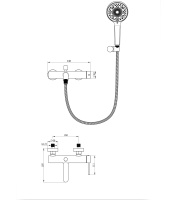 Смеситель для ванны с душем WONZON & WOGHAND STICK, Черный матовый (WW-88639017-MB) - Gidratop.ru изображение