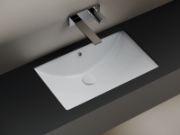 Раковина встраиваемая снизу CERAMICANOVA Era  прямоугольной формы с отверстием слива- перелива  600x390x190 мм  цвет белый  арт. CN6082 - Gidratop.ru изображение