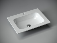 Раковина накладная мебельная Grace прямоугольная, с отверстием под смеситель, 610x457x137 мм, цвет белый - Gidratop.ru изображение