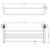 GESSI Rilievo полка с полотенцедержателем, 60 см, цвет: nero XL - Gidratop.ru изображение