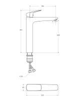 DUE Смеситель для накладной раковины без донного клапана, хром DUE-LMC-CRM-W0 - Gidratop.ru изображение