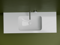 Раковина встраиваемая снизу 540x360x190 с отверстием слива перелива цвет белый CN7018 - Gidratop.ru изображение