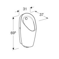 Писсуар Geberit Preda 116.072.00.1, со встроенным управлением, питание от сети - Gidratop.ru изображение