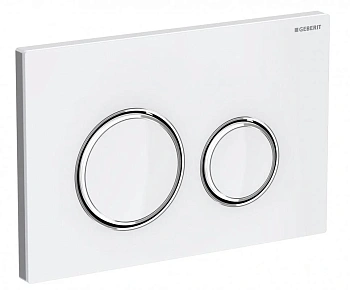 Клавиша смыва Geberit Sigma Type 21 115.884.SI.1, белое стекло, глянцевый хром