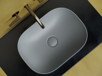 Умывальник чаша накладная прямоугольная (цвет Антрацит Матовый) Element 455x325x135мм - Gidratop.ru изображение