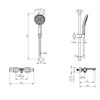 Смеситель для ванны с душем и термостатом WONZON & WOGHAND SOLID, Черный матовый (WW-C2011-A-MB) - Gidratop.ru изображение