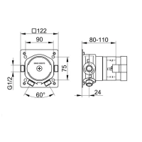 Душевая система Keuco Ixmo 59602370001, термостатическая, на 2 потребителя, цвет черный матовый - Gidratop.ru изображение