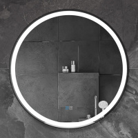 Зеркало в металлической раме, со встроенной подсветкой, сенсорным выключателем и подогревом CZR-SPC-CADRO-700-LED-TCH-WARM, 12V, 220-240V, 707x30 - Gidratop.ru изображение