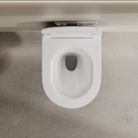 Унитаз ABBER Bequem AC1129 подвесной белый, безободковый, смыв торнадо - Gidratop.ru изображение