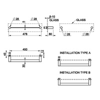 Gessi 316 полотенцедержатель для крепления на стекло, 45 см, цвет: Steel Brushed - Gidratop.ru изображение