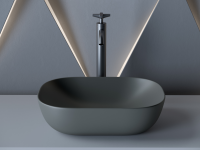 Умывальник чаша накладная прямоугольная (цвет Темный Антрацит Матовый) Element 455x325x135мм - Gidratop.ru изображение