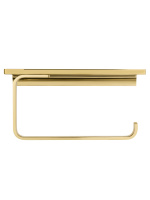 Держатель для туалетной бумаги с полкой WONZON & WOGHAND ECLIPSE, Глянцевое золото (WW-9126-LG) - Gidratop.ru изображение