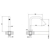 GESSI 316 отдельно стоящий излив h=162мм, цвет: steel brushed - Gidratop.ru изображение