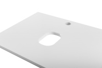 Столешница из МДФ с двумя отверстиями под раковину и с двумя отверстиями под смеситель, 1204x462x19 EK-120-2-BL Bianco Lucido - Gidratop.ru изображение