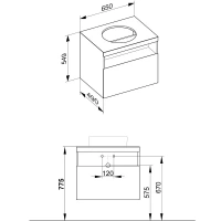 Тумба под раковину Keuco Stageline 32853300000, 65 см, 1 ящик, цвет белый - Gidratop.ru изображение